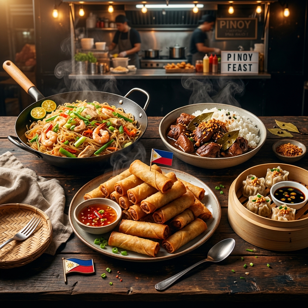 The Lumpia Spot Filipino food spread